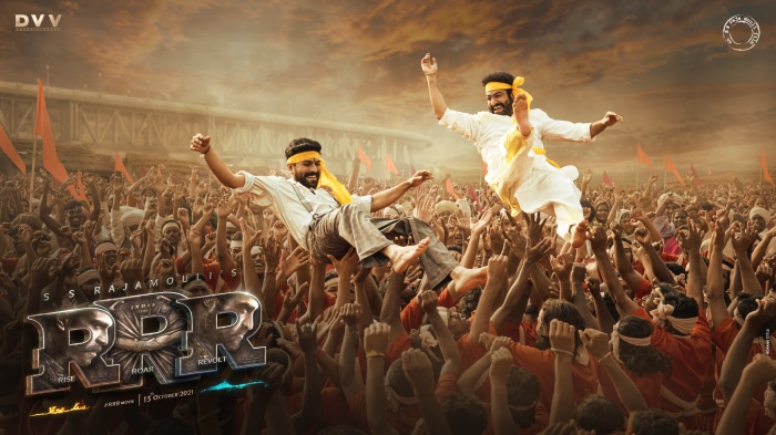 RRR movie poster with actors