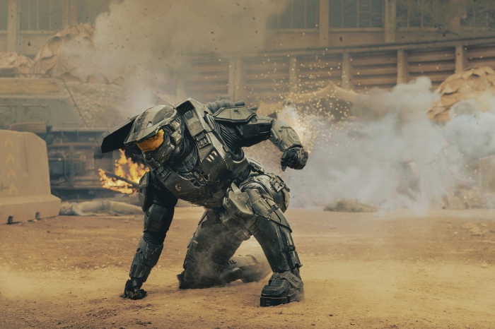 Master Chief from Halo in combat