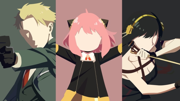 Loid, Anya, and Yor from Spy X Family Minimalist Art
