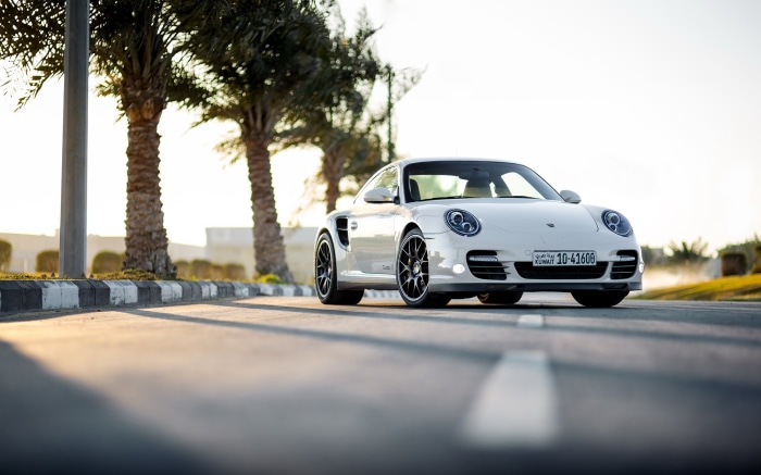White Porsche 911 Turbo
