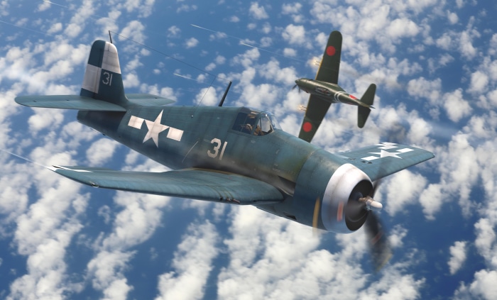 Grumman F6F Hellcat aircraft in flight