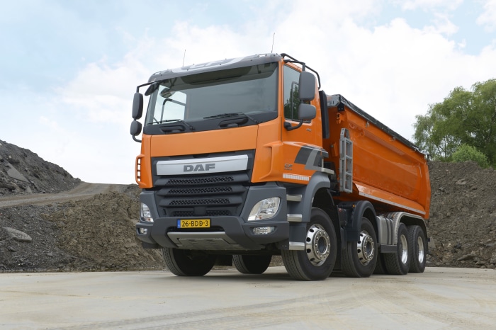 Orange DAF CF 460 FAD Tipper Truck