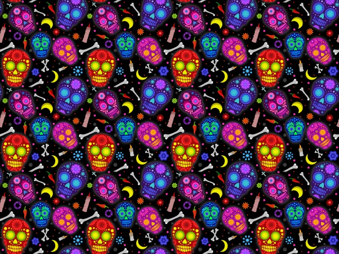 Artistic Sugar Skull Pattern 4K