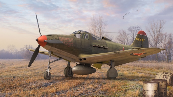 Bell P-39 Airacobra aircraft on grassy field