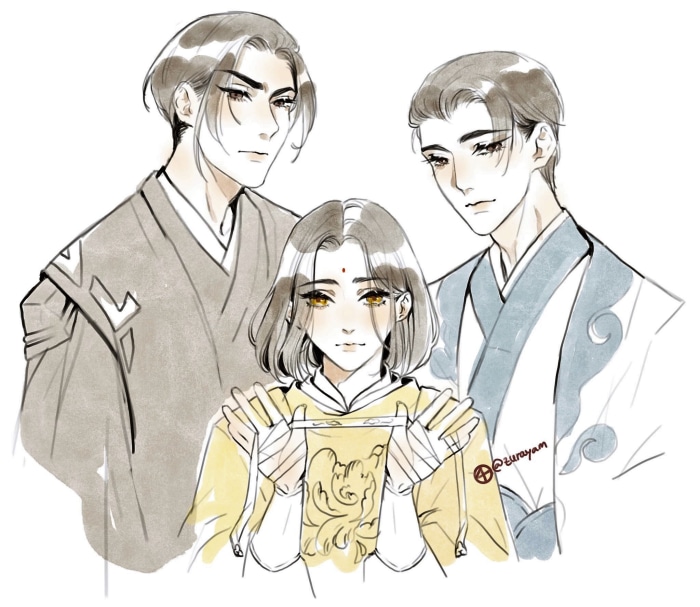 Lan Xichen, Nie Mingjue, and Jin Guangyao from Mo Dao Zu Shi