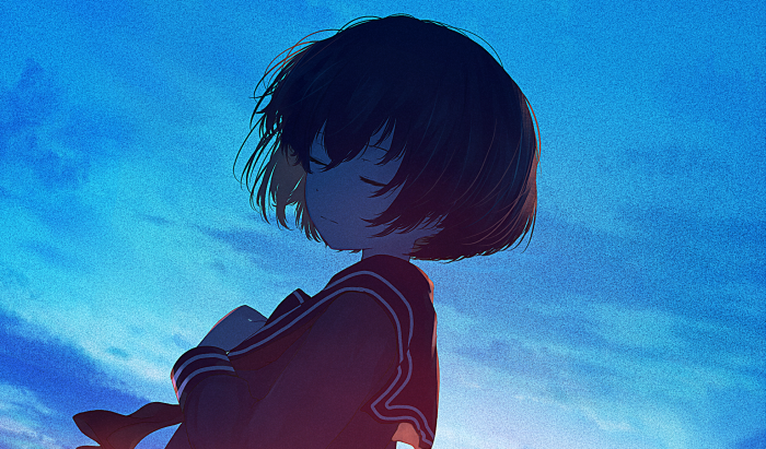Girl in School Uniform Under Blue Sky