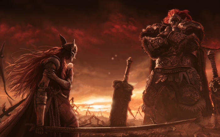 Malenia and Starscourge Radahn from Elden Ring
