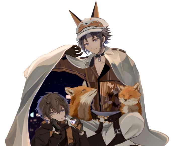 Mysta Rias and Alban Knox with foxes