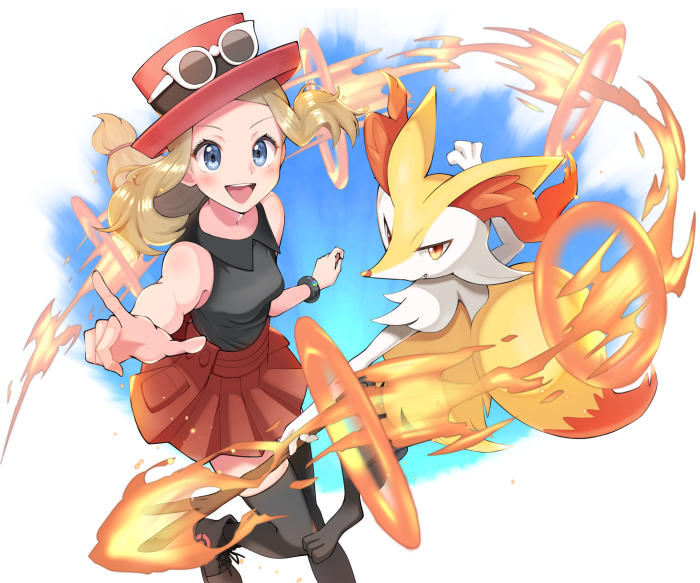 Serena and Braixen from Pokemon X and Y