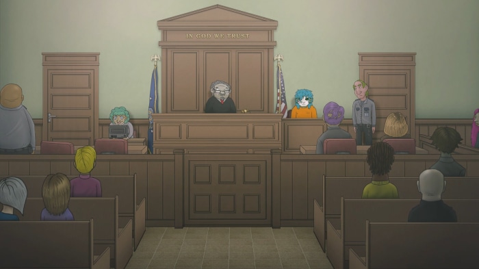 Sally Face courtroom scene