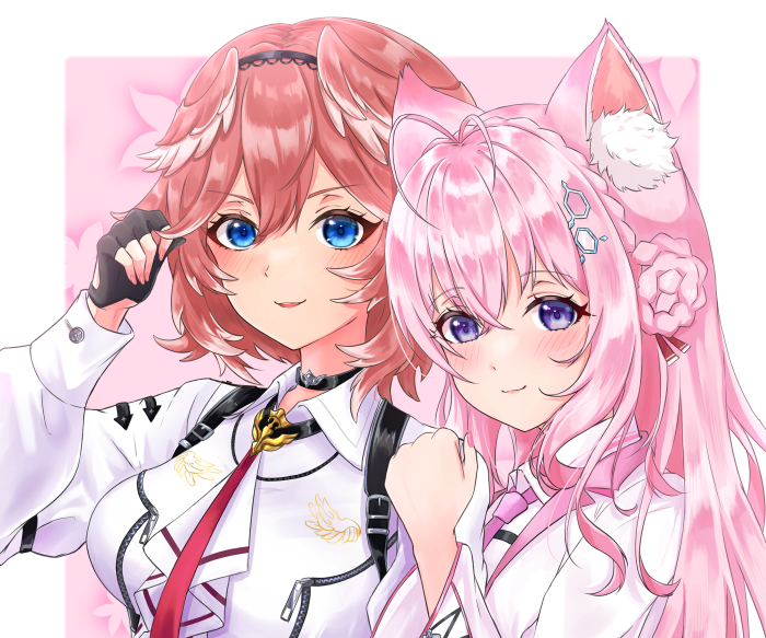 Hakui Koyori and Takane Lui from Hololive
