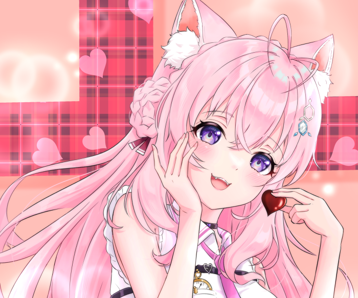 Hakui Koyori from Hololive holding a chocolate