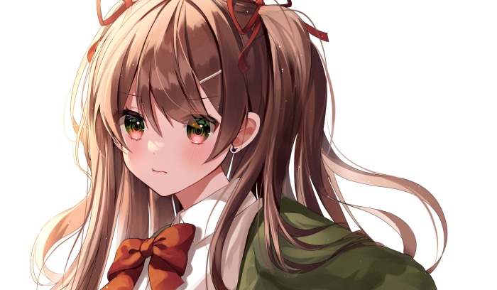 Anime girl with brown hair in pigtails