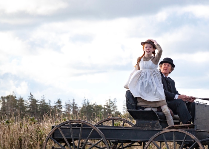 Anne Shirley and Matthew Cuthbert in a carriage
