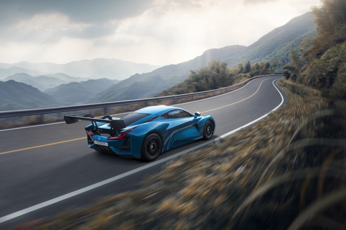 Arcfox-GT electric supercar on a mountain road