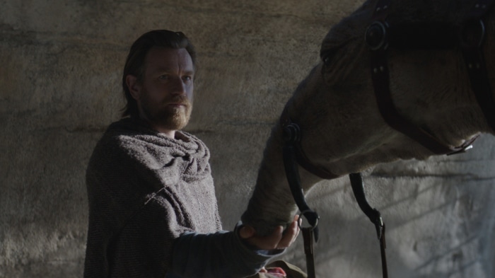Obi-Wan Kenobi from Star Wars with a horse