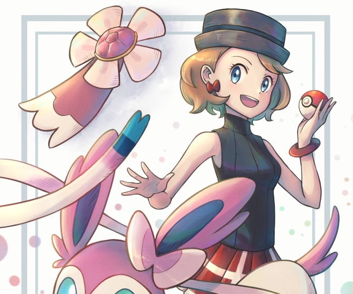 Serena with Sylveon from Pokémon