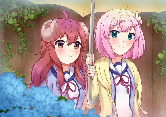 Momo Chiyoda and Yuuko Yoshida from The Demon Girl Next Door