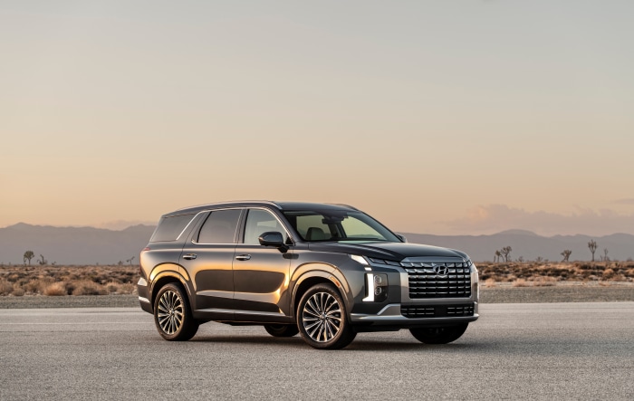 Hyundai Palisade SUV in desert landscape