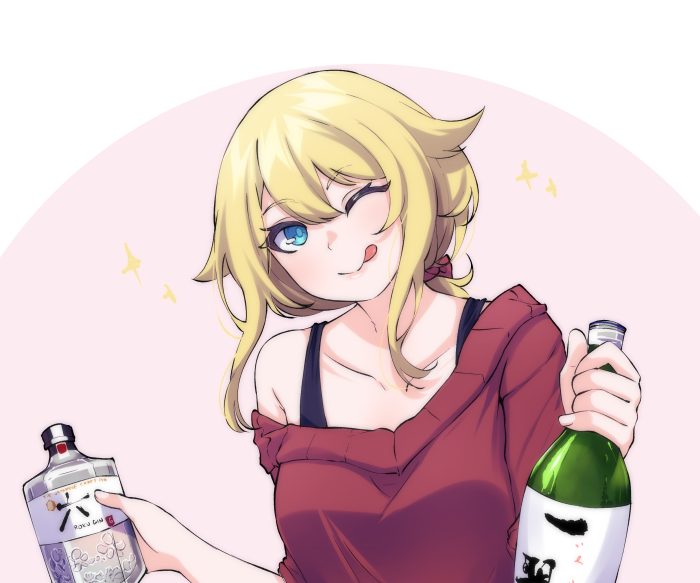 Hoshino Charlotte with two bottles
