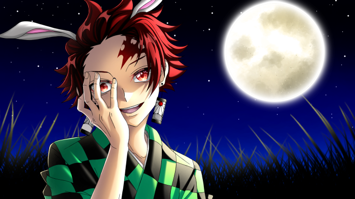 Tanjiro Kamado from Demon Slayer with Bunny Ears