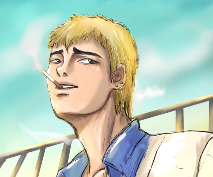 Eikichi Onizuka from Great Teacher Onizuka smoking