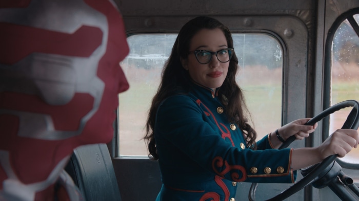 Darcy Lewis and Vision in a vehicle