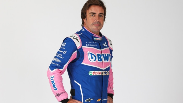 Fernando Alonso in Alpine F1 racing suit