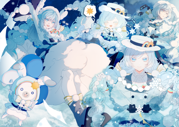 Hatsune Miku and friends in a winter wonderland
