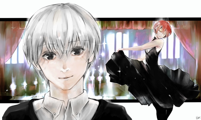 Ken Kaneki and woman dancing from Tokyo Ghoul 4K