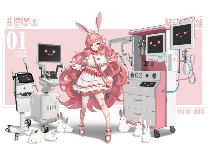 Rabbit Nurse with Medical Equipment