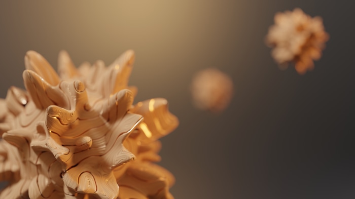 Abstract 3D render of a biological cell