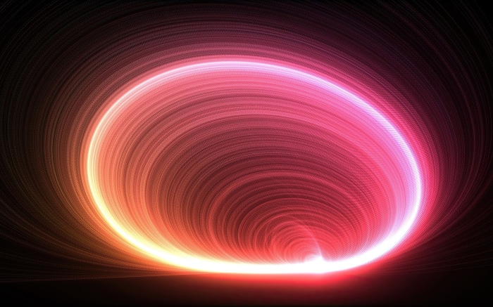Abstract Tunnel with Pink and Orange Light
