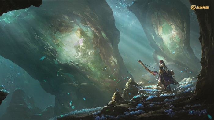 Character from Honor Of Kings in a cave