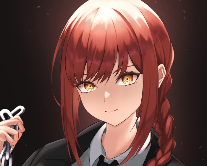 Makima from Chainsaw Man holding chains