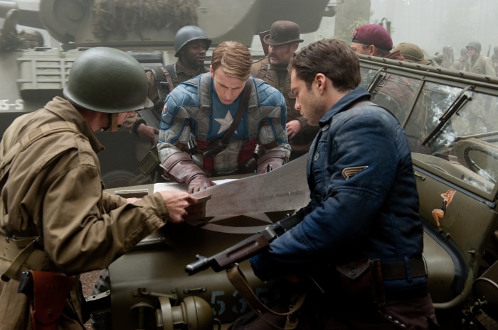 Captain America and Bucky Barnes planning strategy