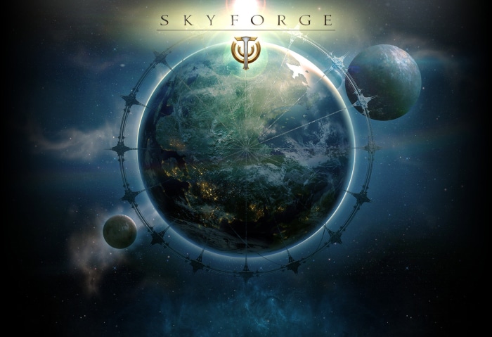 Skyforge game logo with planets