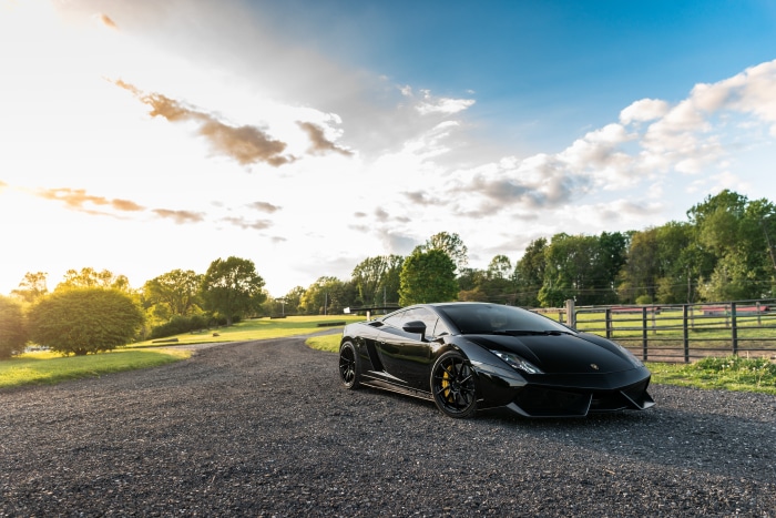 Black Lamborghini Gallardo Superleggera 4K