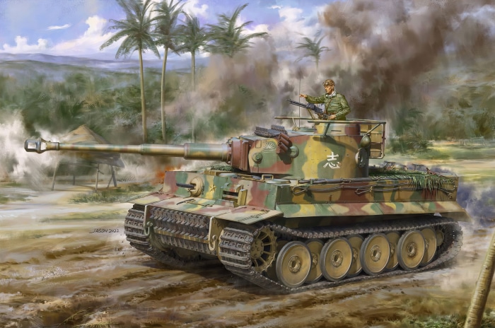 Tiger I tank in jungle setting