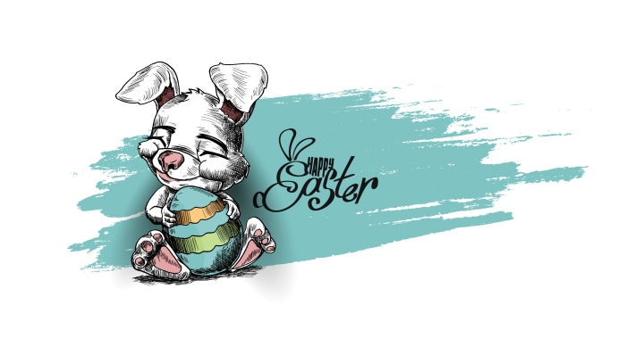 Happy Easter Bunny with Egg