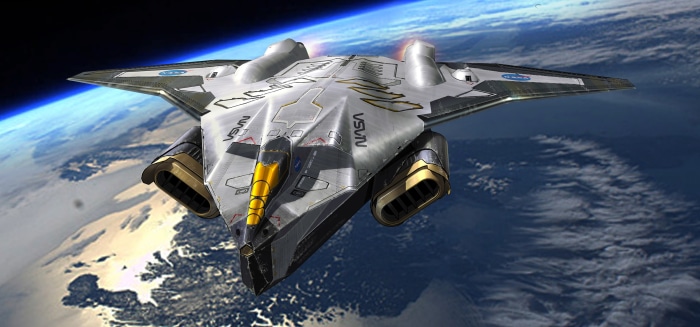 NASA Sci-Fi Spaceship in Orbit