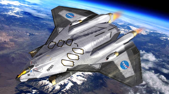 NASA Sci-Fi Spaceship in Orbit