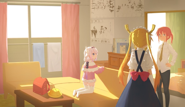 Kanna, Tohru, and Kobayashi from Miss Kobayashi's Dragon Maid
