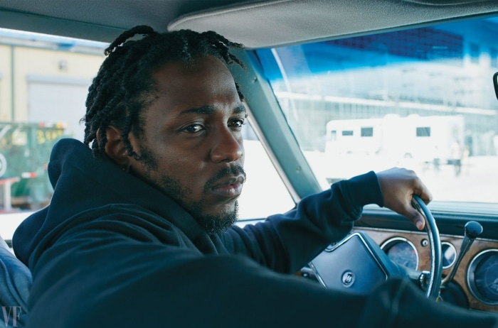 Kendrick Lamar driving a car
