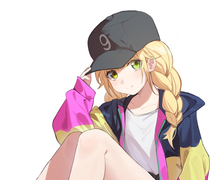 Eiko Tsukimi from Ya Boy Kongming! wearing a cap