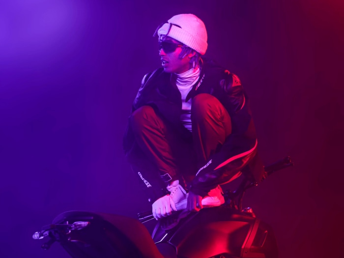 Matuê on a motorcycle