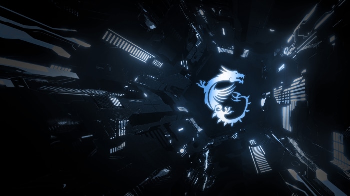 MSI logo in a futuristic tunnel