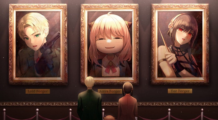 Spy X Family portraits of Loid, Anya, and Yor Forger