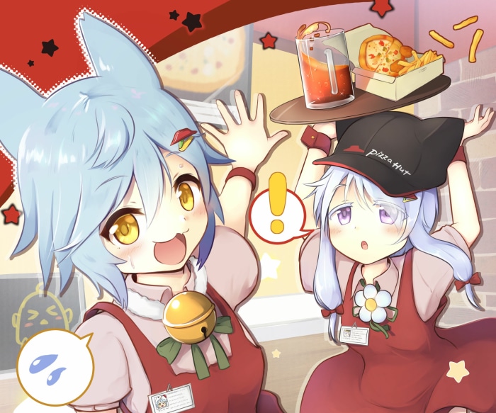 Azur Lane characters working at Pizza Hut
