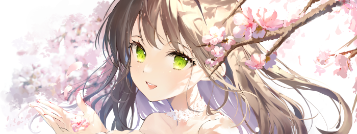 Girl with cherry blossoms 4K